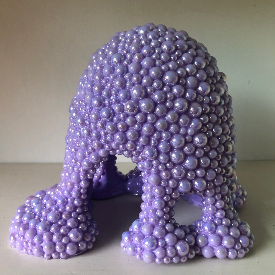 Dan Lam Just A Little Longer 2019 Polyurethane foam resin acrylic and flat pearls 7x10x8