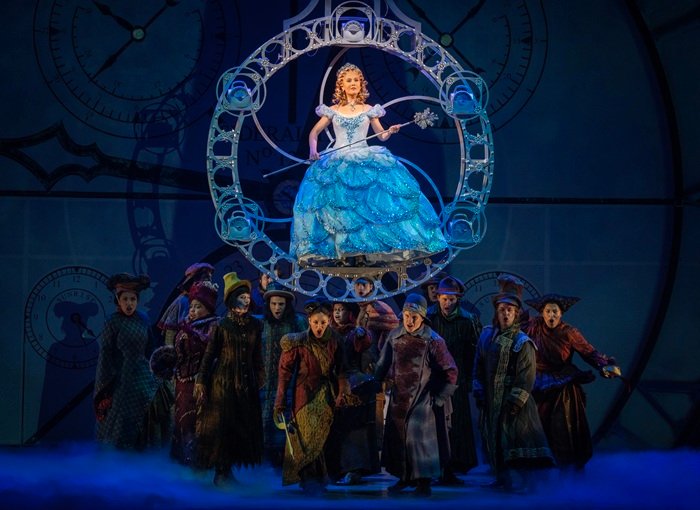 Zoe Jensen as Glinda center and the National Touring Company of WICKED photo by Joan Marcus 0510r